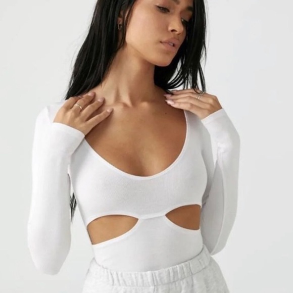 Joah Brown Tops - Joah Brown cutout long sleeve bodysuit